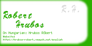 robert hrubos business card